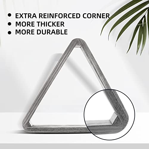GSE Games & Sports Expert Deluxe Heavy Duty Solid Wood Billiard 8-Ball Triangle / 9-Ball Diamond Pool Ball Racks for 2-1/4" Pool Balls, Billiards Accessories - color: Brushed Grey, style: 8-Ball Triangle Rack