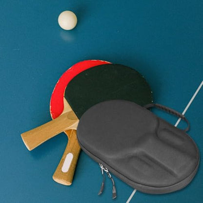 Pingpong Paddle Case Hard Shell Table Tennis Racket Case Pingpong Paddle Carry Case Pingpong Bat Cover Fit for 2 Paddles and 4 Balls - color: Black