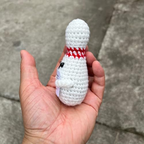 Bowling Accessories Crochet Gifts, Emotional Support Bowling Pin Office Desk Decor Decorations for Women Men (Positive Bowling Pin) - style: Positive Bowling Pin