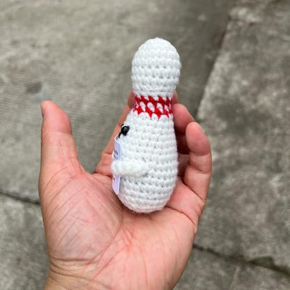 Bowling Accessories Crochet Gifts, Emotional Support Bowling Pin Office Desk Decor Decorations for Women Men (Positive Bowling Pin) - style: Positive Bowling Pin