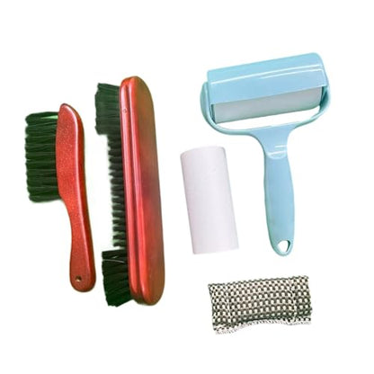 harayaa 5 Pieces Billiard Cleaning Brush Pool Table Felt Cleaner Wooden Handle Sticky Roller Snooker Accessories Multifunctional Tool Suitable for Billiards R - color: Red