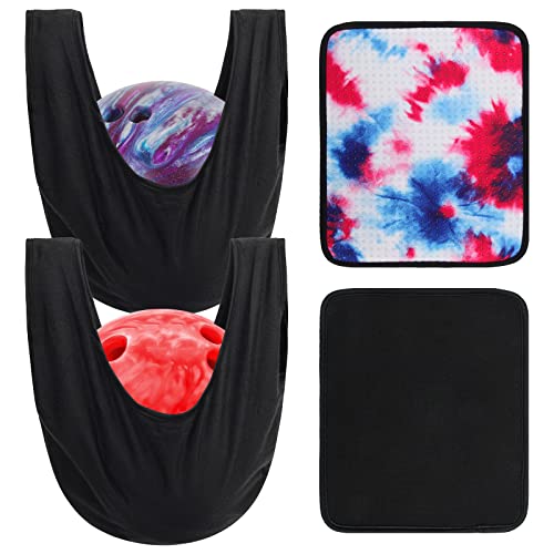 2+2 Bowling Ball Towel Kit, 10" x 8" Shammy Pad With Easy Grip Dots, Non-Slip Polisher Bag for Clean/Storage