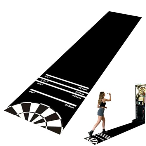 Dart Board Mat - Floor Throw Line Rug, 300x34cm Anti Slip Protective Dart Mat | Floor Line Carpet for Home Recreation Room, Party, Entertainment, Outdoor Games, Game Room Accessory