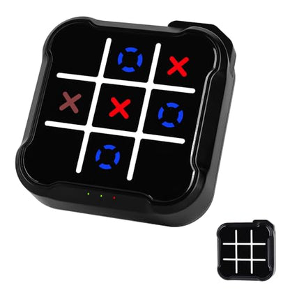Tic Tac Toe, 4 in 1 Handheld Educational Game Machine, Electronic Tic Tac Toe Game for Education and Memory Growth, Home, Toy Board Game for Kids and Adults (Black) - color: Black