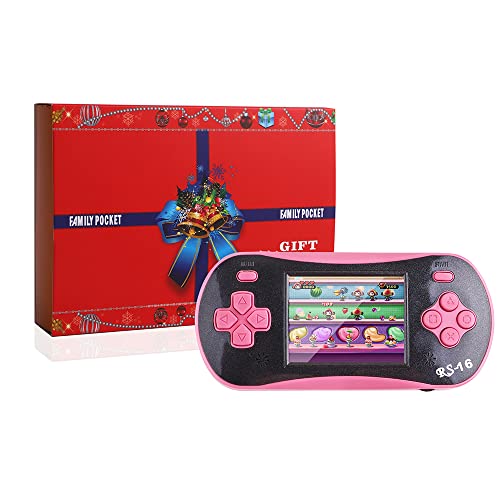 Handheld Game for Kids - FAMILY POCKET RS16 Portable Classic Controller 260 Game 2.5 inch LCD Retro Arcade Video Game System Children's Birthday Gift (Pink) - style: pink