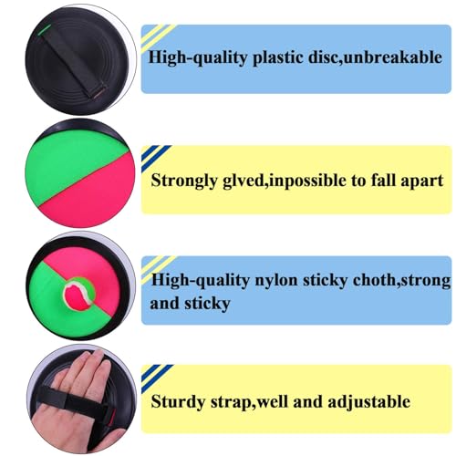 Cooraby 3 Set Paddle Toss and Catch Ball Game with Storage Bag for Sports, Beach and Party Favor, 6 Paddles and 6 Balls, Black