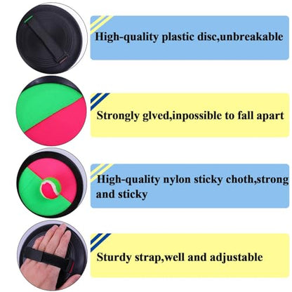 Cooraby 3 Set Paddle Toss and Catch Ball Game with Storage Bag for Sports, Beach and Party Favor, 6 Paddles and 6 Balls, Black