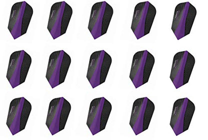 Harrows 5 Sets of 3 Retina Slim Purple Dart Flights Plus 1 Set of 3 Aluminum Dart Flight Protectors & Bracelet