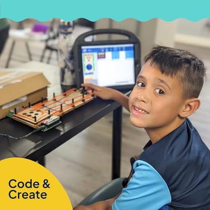 Pushes, Pulls & Pins: Build-Your-Own STEAM Bowling Game – DIY Forces & Motion STEM/STEAM Kit for Kids Ages 6+ | Learn Beginner Coding with Sensors, Lights & Sound | Fun STEM Gift for Boys & Girls