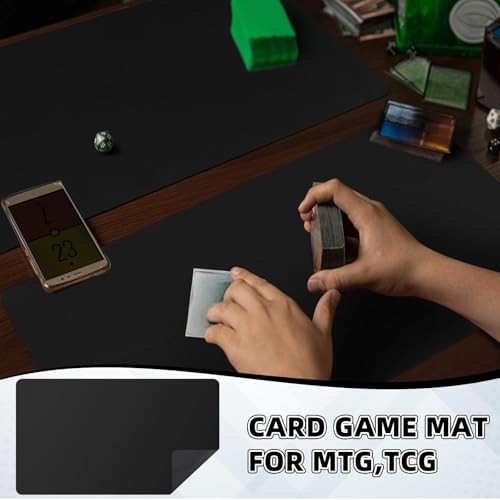 Yexiya 8 Pcs Card Game Mats 14 x 24 Inch Sublimation Blanks Playmat for Trading Board Game Smooth Rubber Playing Mat for Games, Mouse Pad (Black) - color: Black