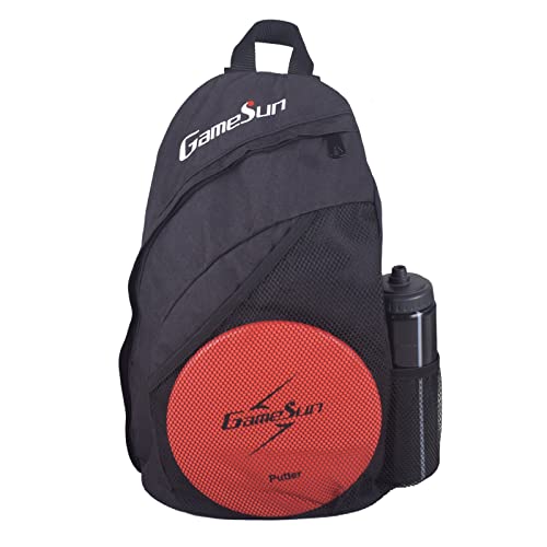 DISC Golf Set Includes 1pc Heavy Duty Nylon Backpack Bag, 2pcs Drivers, 2pcs Mid-Ranges, 2pcs Putters, 1pc Mini Disc Marker, 1pc 12”x12” Embroider Logo Black Towel and 1pc Gift Color Box - color: Black