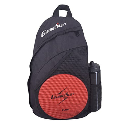 DISC Golf Set Includes 1pc Heavy Duty Nylon Backpack Bag, 2pcs Drivers, 2pcs Mid-Ranges, 2pcs Putters, 1pc Mini Disc Marker, 1pc 12”x12” Embroider Logo Black Towel and 1pc Gift Color Box - color: Black