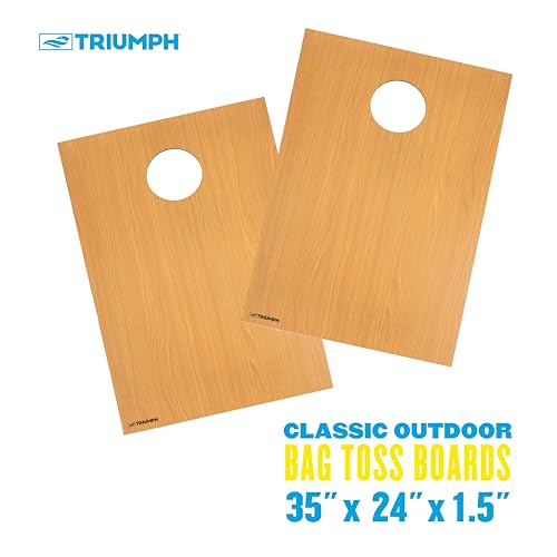 Triumph Tournament 2' x 3' Cornhole Set with 8 All-Weather Bean Bags – Durable Tailgate Game Boards for Backyard BBQs, Camping, Family Activities, and Outdoor Summer Party Fun