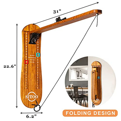 Ring Toss Game for Adults, Outdoors Games, Wall Mounted Hook and Ring Game with Foldable Arm - color: Wood