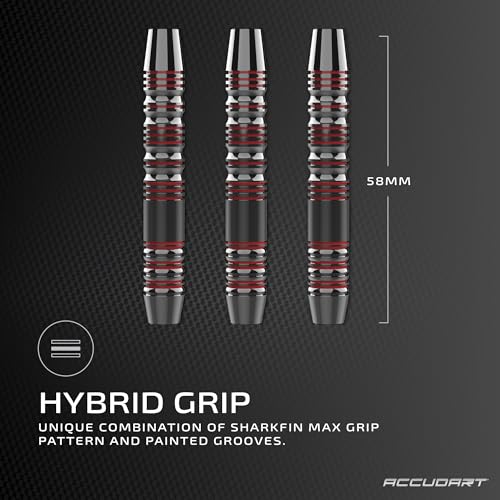 Accudart Soft Tip Dart Set 3.0 – Gunmetal Steel Barrel, Hybrid Grip, Polycarbonate Shafts, Standard Flights, Drop‑in Case for Fully Assembled Darts – Includes Soft Tip Points