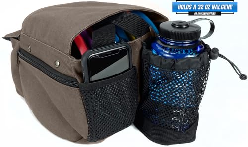 Rogue Iron Disc Golf Satchel Bag- Sling Tote Bag for Frisbee Golf - Holds Up to 14 Discs, Large 32oz Water Bottle, and Accessories V2 (14 Disc Gray)