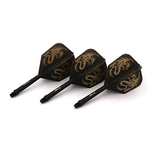 CUESOUL ROST Integrated Dart Flight and Shafts Meduim/Small/Large - color: Black Dragon, size: Size M-28mm