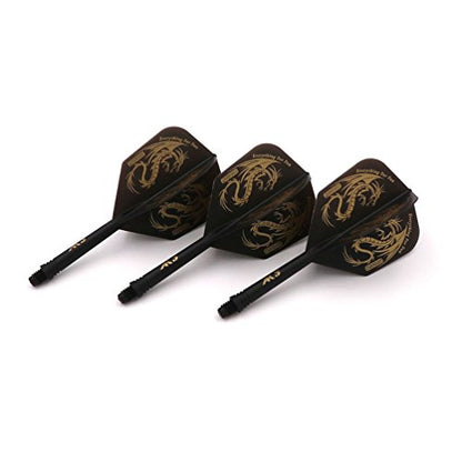 CUESOUL ROST Integrated Dart Flight and Shafts Meduim/Small/Large - color: Black Dragon, size: Size M-28mm