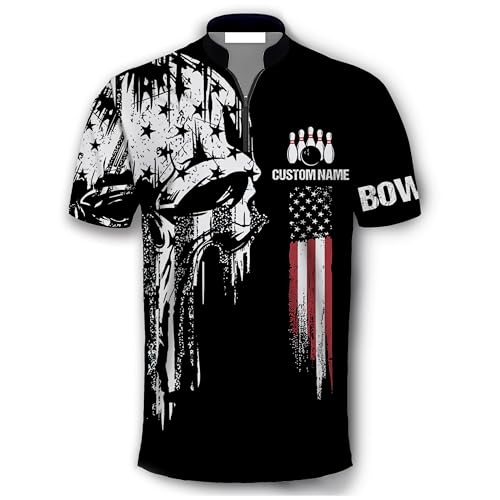 GABITA Personalized Bowling Jerseys for Men, Custom Bowling Polo Shirt, Bowling Shirts Gift for Bowler Team Player - color: A44