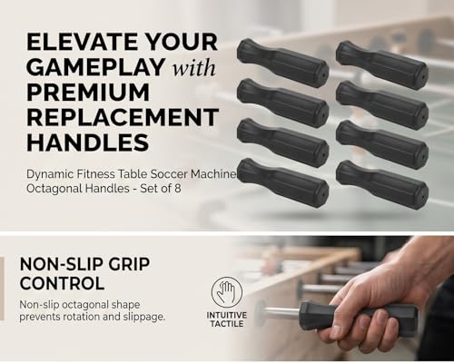 Alomejor 8pcs Table Football Handle Table Soccer Part Replacement Handle Foosball Handle Grip with Non Slip Octagon Design