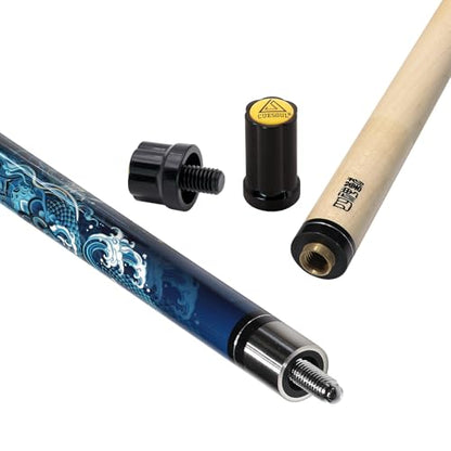 CUESOUL 19oz Pool Cue with Black case,13mm Tip,58inches Mythological Symbols Pattern 4 Styles - color: Tortoise
