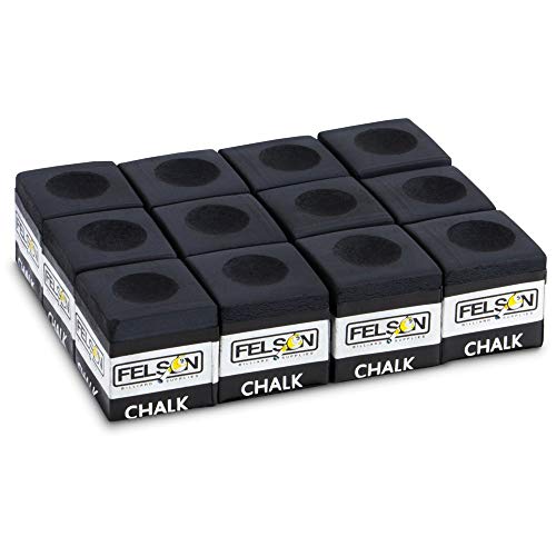 Felson Pool Chalk Cubes | Pool Table Accessories for Table Billiards | Pool Cue Chalk & Storage Box - style: 12 Count (Pack of 1)