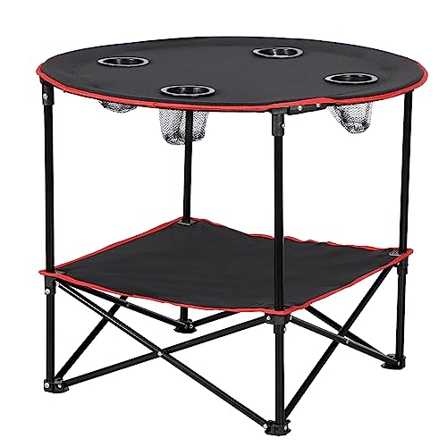 ZenStyle Indoor Outdoor Pop Up Portable Folding Picnic Table Camping Beach Table with Cupholders & Storage Bag
