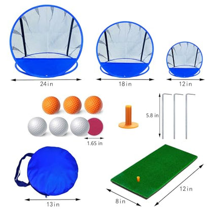 Golf Chipping Net for Backyard, Pop Up Chipping Practice Net with Balls Hitting Mat, Adults and Teens - Portable Golf Course Play Outdoor, Indoor, Camping, Lawn, Beach, Yard, Gifts