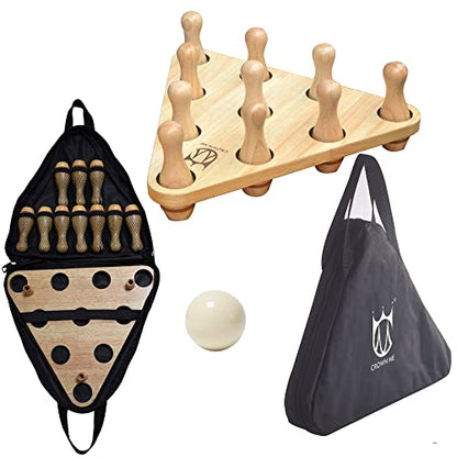CROWN ME Shuffleboard Bowling Pin Set - style: solid-wood