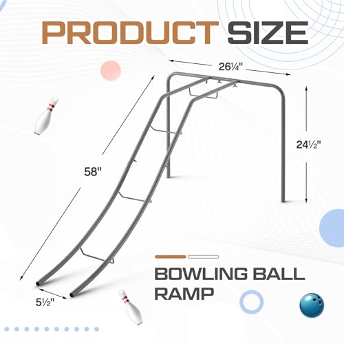 Zonon Bowling Ball Ramp 20 lb. Weight Capacity for Wheelchair Limited Mobility Helper, Bowling Competition, Nursing Home