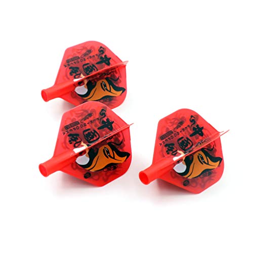 CUESOUL TERO AK4 Dart Flights Standard Shape,Peking Opera Design,Set of 3 pcs - color: Red