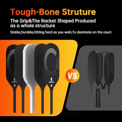 Pro C5 Pickleball Paddles, T700 Carbon Fiber Pickleball Paddle with a 16mm Power Polymer Core, The Pickle Ball Racket Designed for Ultimate Spin & Consistency, USAPA Approved