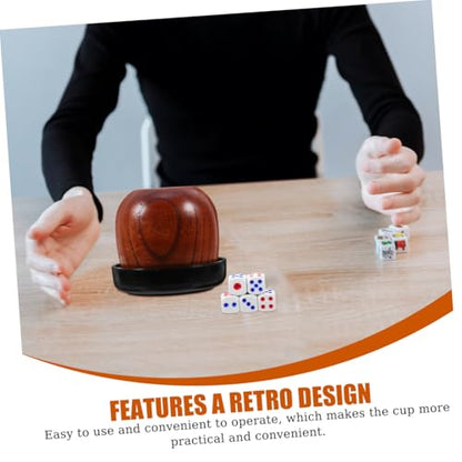 LIOOBO 1set Professional Dice Cup Set Cover and Dice Compact for Parties and Games Lightweight Wooden Design for Indoor and Outdoor Activities