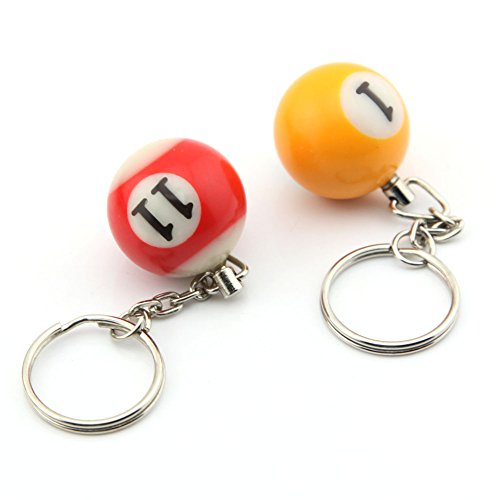 16 Assorted Colorful Billiards Pool Ball Keychain