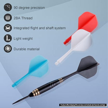 CyeeLife Integrated Dart Flights and Shafts | 2BA Thread | Professional All-in-One Molded Dart Accessories - color: 12 Pack