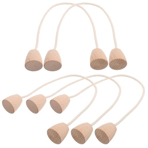 5pcs Cotton Rope Croquet Wickets with Wood Base, Family-Friendly Outdoor Croquet Equipment for Backyard and Park Leisure Games