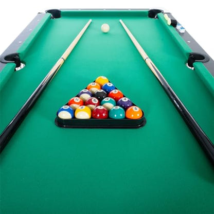 3 in 1 Pool Table Ping Pong Dining Table Combo,63.8 Foldable Billiard Tables/Table Tennis, Multi Game Table, with Billiard and Tennis Paddles Accessories - color: 3 in 1 Pool Table+Green