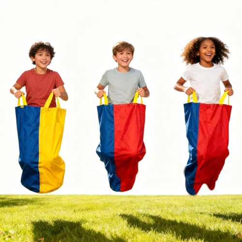 RAINFLOW Potato Sack Race Bags - 2 PCS Outdoor Games Sack Race Bags for Adults and Kids Carnival Games for Outside Camping Backyard Birthday Party Family Reunion Field Day
