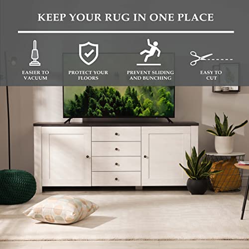 Superior Area Rug Pad, Non-Slip, Non-Skid, Floor Protector, Table Runner, Hardwood and Tile Floors Padding, Washable, Place Mats, Gripper Mat, Slide Stoppers, Rubber Rug Grip, 2'6" x 12', Cream - size: 2'6" x 12' (Rectangular)
