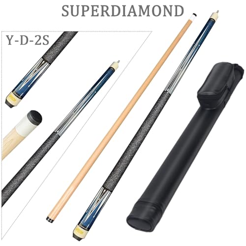 SUPERDIAMOND Pool Cue Stick Set Billiard Cue Sticks with Hard Case, 2-Pieces 58" Pool Table Sticks, 12.5 mm Tip Pool Queue,Pool Stick Set for Home Recreation, Billiards Clubs, Training - style: Billiard Cue Sticks-YMX-Y-D-2S