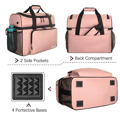 Goloni 2 Balls Bowling Bag with Ball Holder - Fits Bowling Shoes Up to Mens Size 16 and Accessories - color: Flesh Pink