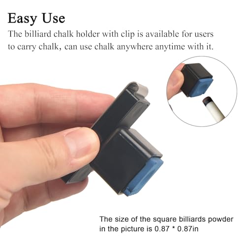 LAKE OF FIRE Chalk Holder Pool Billiards, Pool Cue Chalk Holder with Magnetic Belt Clip Snooker Billiard Accessories - color: Black, style: Square