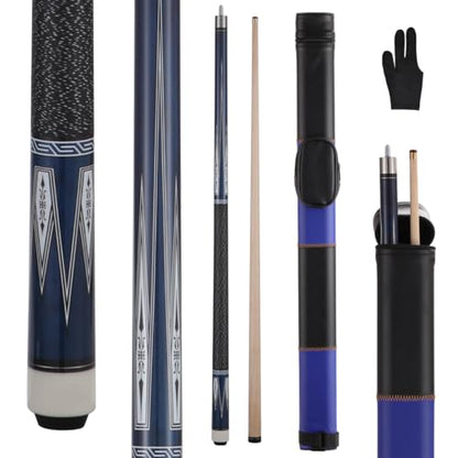10mm11mm12mm13mm Billiard Pool Cue Stick Set, 20 oz 58 inch Canadian Maple Cue Stick Irish Linen Wrap, Cue Stick for Beginner, Commercial and Home Entertainment - color: 10mm Royal Blue with case
