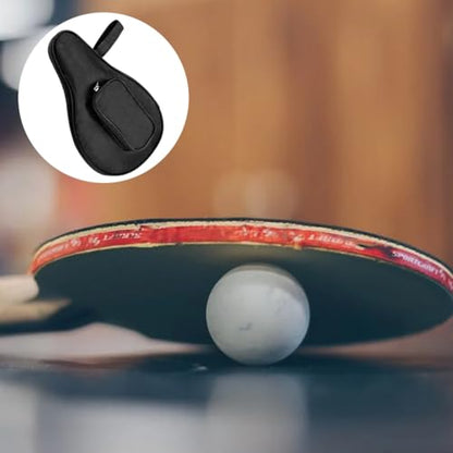 Table Tennis Paddle Bag with Ball Case, Black Storage Organizer for Racket and Sports Accessories, Fixed Design for Indoor and Outdoor Table Tennis Players