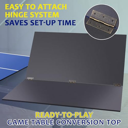 Ping Pong Table Topper for Pool Table, Foldable Ping Pong Table Top with Net Set, Portable Table Tennis Conversion Top Includes Foam Padding for Protection, Easy Conversion - color: 7 ft-Blue