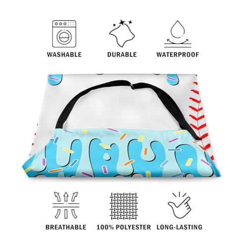 Castle Fairy Ice Cream Drip Baseball Kids Kitchen Apron - color: Blue White