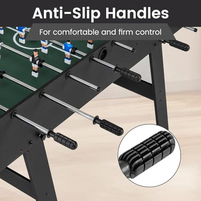 Goplus Folding Foosball Table, 48'' Full Competition Size Soccer Table for Adults Family Night, Game Room, Party - color: Black