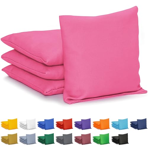 GoSports Classic Cornhole Bean Bags Set of 4-16 Colors Available - Regulation All Weather, Mix and Match - color: Pink
