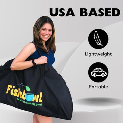 The Ultimate Bag Toss Yard Game - Portable Game Set Lawn & Beach for Family, College and Adults - Includes 12 Bags, Collapsible Base, Game Board & Case - Outdoor Games - Cornhole Set