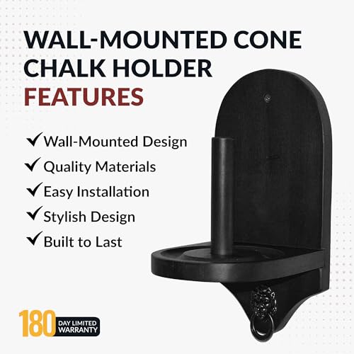 Hathaway Premier Wall-Mounted Cone Chalk Holder, Black
